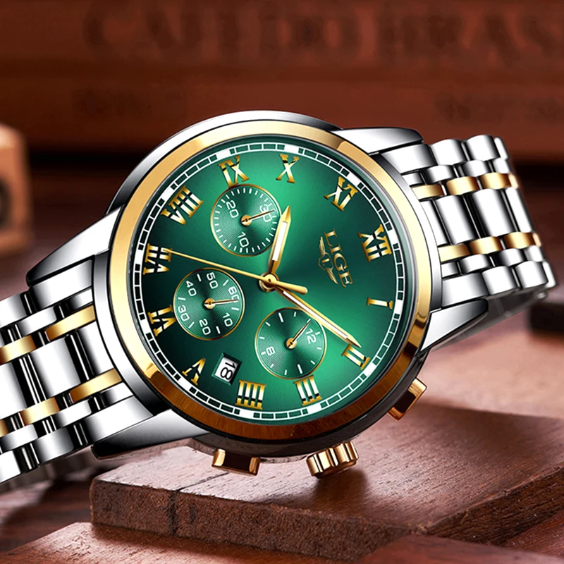Relogio Masculino LIGE мужские часы Топ люксовый бренд полностью стальные водонепроницаемые спортивные кварцевые часы мужские модные часы с хронографом и датой