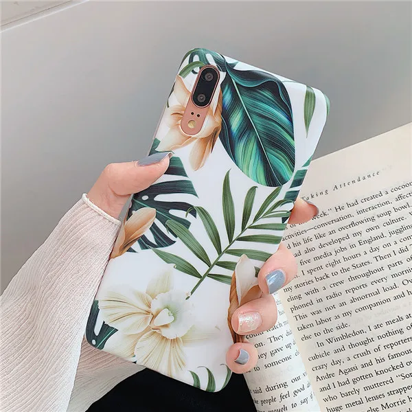 4 Геометрический мраморный цветок лист чехол на для huawei P20 P30 lite Pro винтажный Мягкий Силиконовый ТПУ чехол на для huawei mate 20 lite Pro на для Хуавей П20 П30 Мейт 20 Лайт про - Цвет: 4