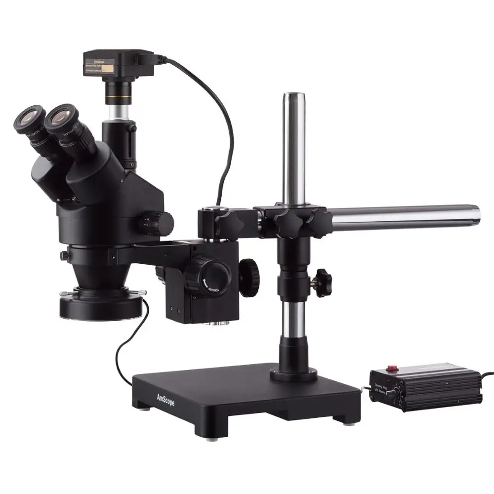 7X-45X черный Тринокулярный Стерео зум микроскоп на одна рукоятка стрелы стенд с сверхмощной 80-светодиодный кольцевой свет и 5MP USB2.0 цифровой C