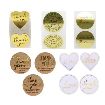 

500pcs/roll 2.5cm gold foil "thank you" sticker for Handmade Craft Greeting Cards Easter Marriage Christmas Party Gift Deco