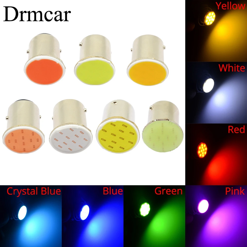 

cob p21w White Red Blue 12SMD 1156 BA15S 1157 BAY15D DC 12v Rear Turn Signal Tail bulbs Backup Truck Light parking Auto Car lamp