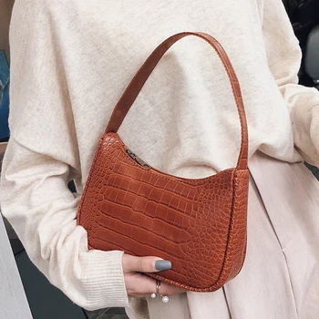 

Crocodile Pattern Tote Bags For Women 2020 Travel Bags Small Bag PU Leather Hand Bag Ladies Designer Evening Bags