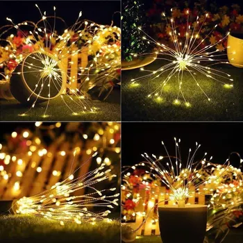 

Dandelion Lights Firework String Light Christmas Home Wedding Solar Energy Warm White/White Outdoor Decoration Garden/Yard