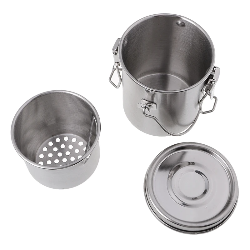 2 Pack Artist Portable Painting Brush Washing Bucket Wash Pen Pot Stainless Steel Watercolor Oil Paint Washer Art Supplies | Дом и сад