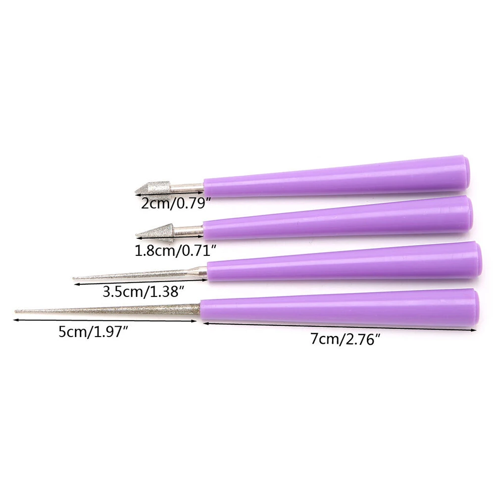 4pcs Diamond Pearl Glass Bead Reamer Burr Beading Hole Enlarger Tool Set DIY New Useful Jewelry 5