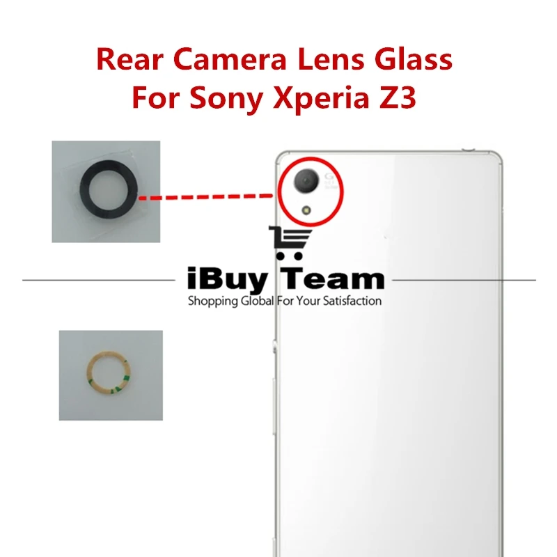 Для sony Xperia Z3 задний тыловой объектив камеры стеклянная крышка с клейкой лентой для sony Xperia Z3 запасные части