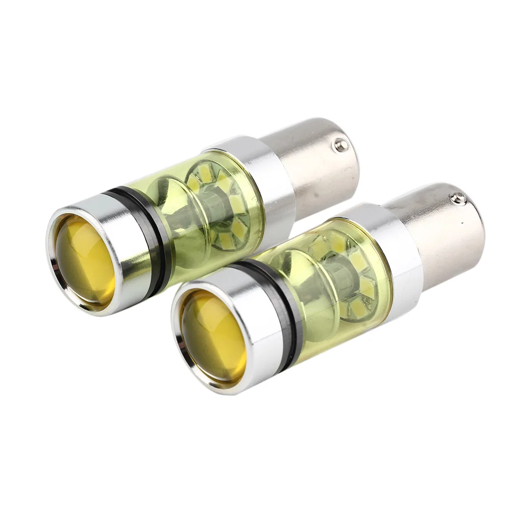 Прочный 2 шт 100w 1156 20 SMD высокой мощности супер яркий 4300K золотистый свет автомобильных фар противотуманных фар ходовой свет