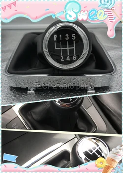 

12mm 6 Speed Black PU Leather Gear Shift Stick Knob for Passat B6 / B7 2006 2007 2008 2009 2010 2011