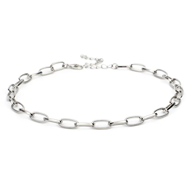 Viennois, простая металлическая пряжка, цепочка для ключицы, женственное короткое блестящее серебряное ожерелье, индивидуальное ювелирное изделие на шею