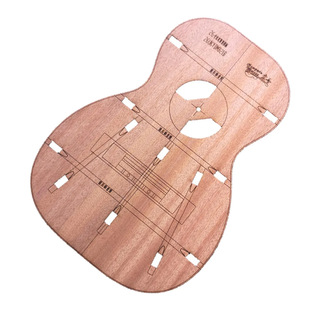 Solid 26-Inch Ukulele Body Layout Template for Building Guitars DIY Luthier