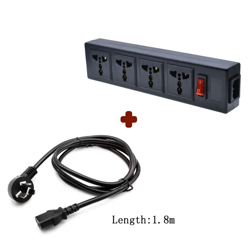 AU cable and strip Блок питания PDU, 4 способа, умная штепсельная вилка, универсальная розетка с разъемом EU, UK, AU, US, мульти штепсельная вилка, блок питания - Цвет: AU cable and strip