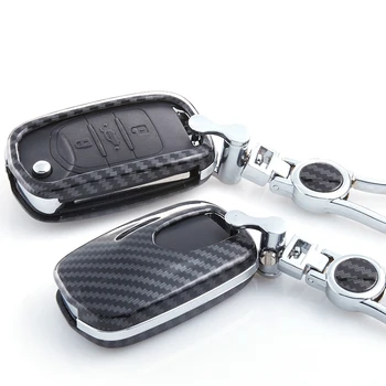 

Carbon Fiber Key Case Remote Fob Shell Keychain Protector Holder For Wuling Hongguang S Baojun 730 510 560 Car Key Cover