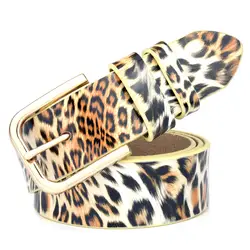 Популярные Модные женские ремни леопардовая Роскошная булавка широкий пояс Пряжка высокого качества Женский пояс из натуральной воловьей