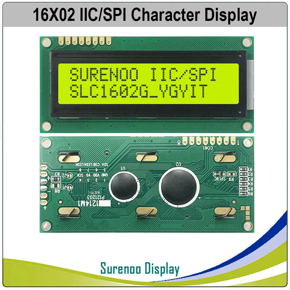 Интерфейс серии I2C/IIC/SPI 162 16X2 1602 ЖК модуль дисплей LCM зеленая желтая задняя
