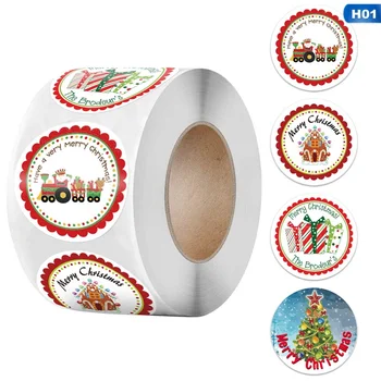 

Merry Christmas DIY Handmade Sticker Package Thank You Label Sealing Stickers Party Festive Decor Supplies Children Adult