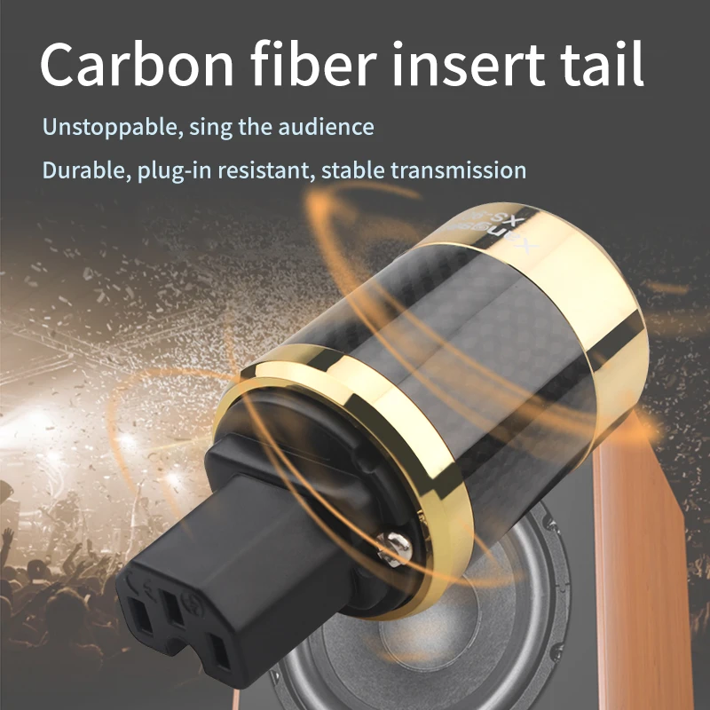 Conjunto de Fibra de Carbono Cabo de Alimentação Amplificador de Potência Xangsane Febre Alta Fidelidade Vermelho Cobre Ródio-platinum ue Plug Interface Diy um - Image 6