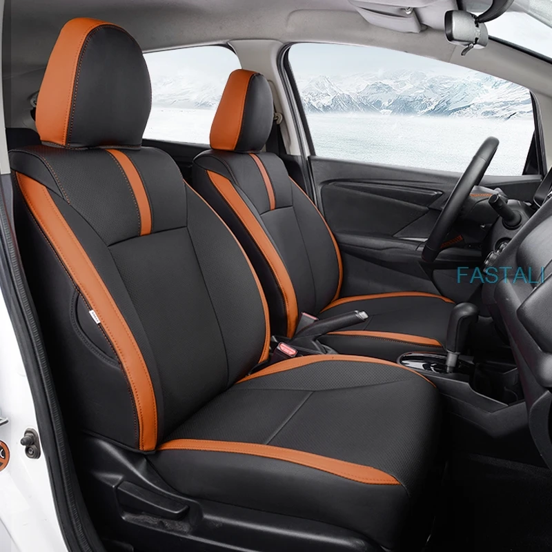 brown 5seats Для Honda FIT JAZZ- чехол для автомобильного сиденья все включено чехол для сиденья четыре сезона подушка для сиденья GK5 украшение автомобиля - Цвет: brown 5seats