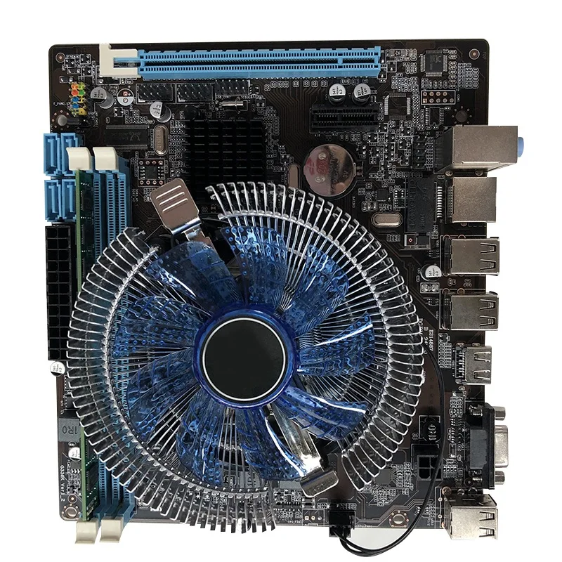 HM55 компьютерная материнская плата комплект I3 I5 LGA 1156 с охлаждающим вентилятором