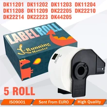 5rolls Brother Compatible Label DK 11204 DK 22205 DK 22223 For Label Printer QL 550 QL