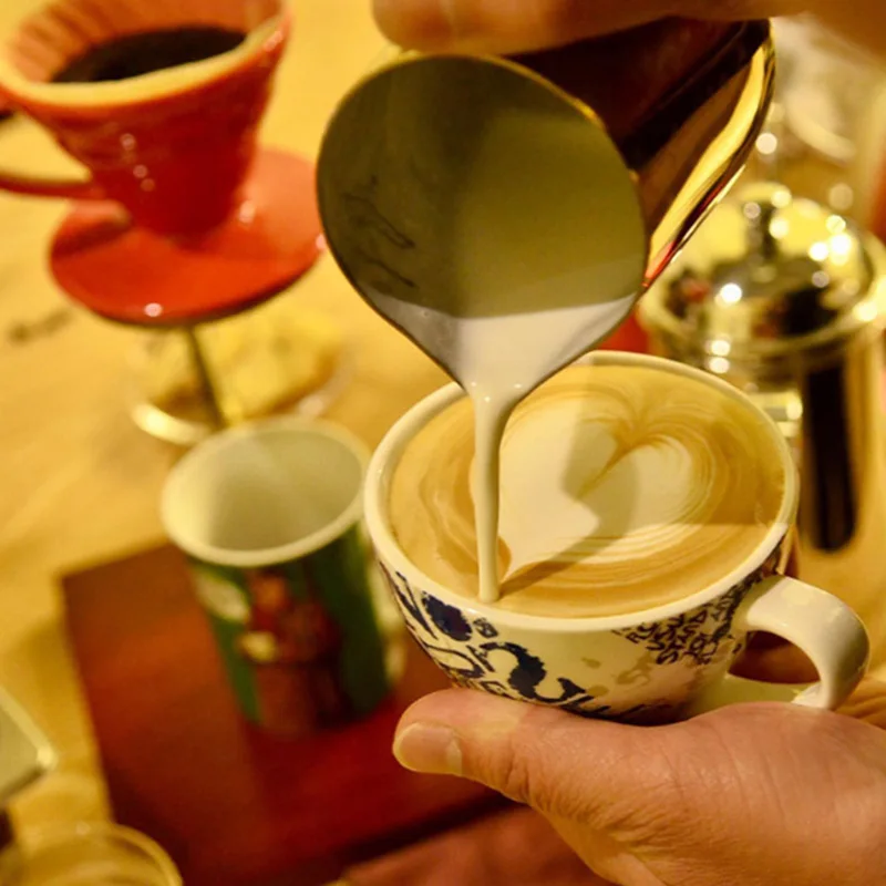Кувшин Для Вспенивания из нержавеющей стали, чашка с цветами, кувшин для вспенивания молока, кувшин для кофе эспрессо, кувшин для кофе бариста, кружки для приготовления латте