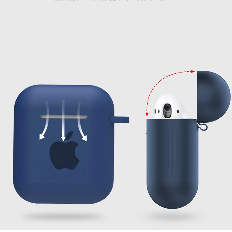 Для Apple AirPods 2 1 Аксессуары для наушников Мягкий чехол милый силиконовый чехол с логотипом с крючками