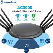 Wavlink AC3000 Gigabit Wireless WIFI Router Long Range Extender Wi fi Signal Amplifier Booster USB3.0 Tri-Band 2.4G 5GHz EU Plug