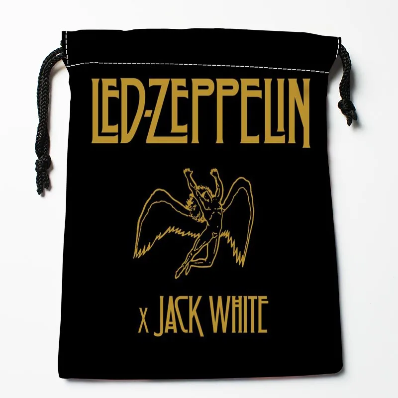 На заказ Led Zeppelin Drawstring сумки пыленепроницаемые модные сумки для хранения с принтом для мальчиков и девочек подарок на день рождения сумка размер 18X22 см