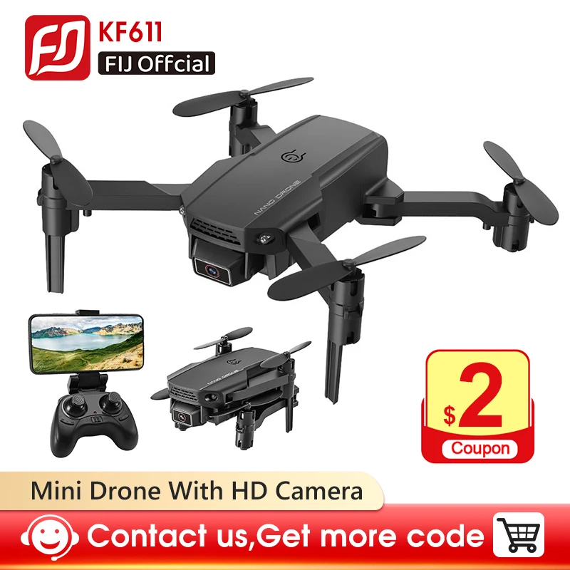 Игрушечный Дрон KF611 мини с HD камерой 720P WiFi FPV Радиоуправляемый складной