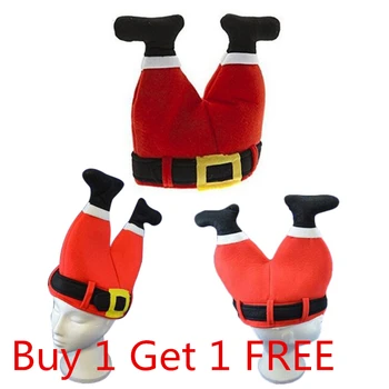 

Buy 1 Get 1 FREE Novelty Pants Christmas Hat Xmas Cap Costume Santa Claus Legs Padded Thanksgiving Christmas Decorations