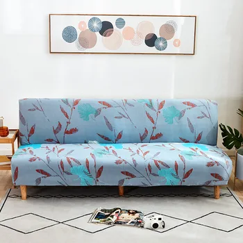 

Elastic Printed Armless Sofa Bed Cover Folding Seat Slipcover Modern Stretch Sofa Bed Covers Cheap Couch Protector Home Hotel