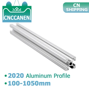 

2020 Aluminum Profile 6mm T Slot 2020 Aluminium Extrusion Anodized 100 200 300 400 500 600 800 1000mm CNC 3D Printer Parts 1m
