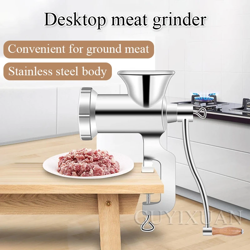 

Stainless steel manual manual meat grinder sausage sausage meat grinder with desktop clamp kitchen household tools