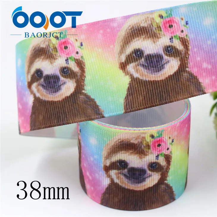 OOOT BAORJCT I-19906-2077, 38 мм, 10 ярдов мультфильм тепловой передачи печатных корсажные ленты, одежда лук крышка DIY украшения - Цвет: I-19906-2080
