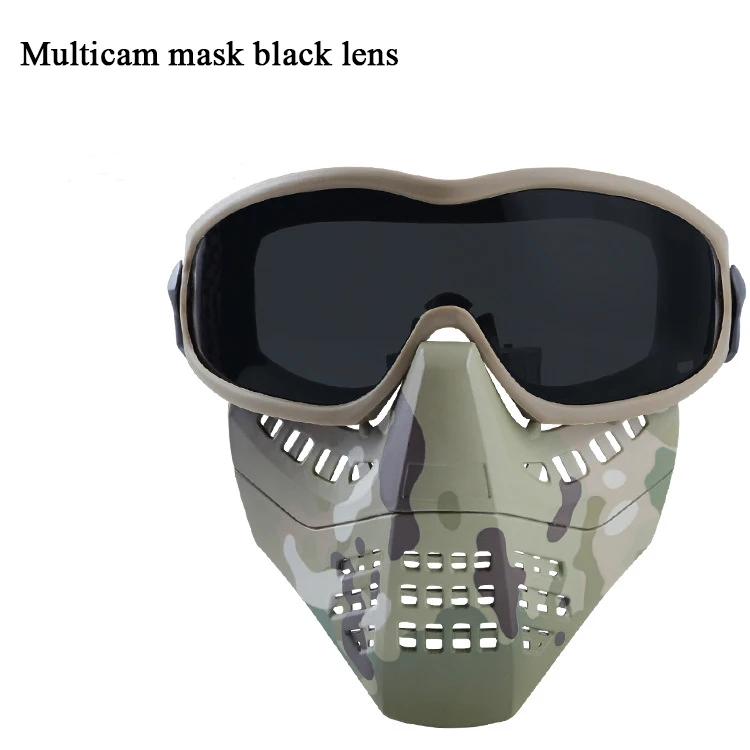 mul mask black len Страйкбол Пейнтбол Тактические Маски легкий полный уход за лицом Охота Стрельба армейские маски для мужчин и женщин Открытый Охота Боевая маска - Цвет: mul mask black len