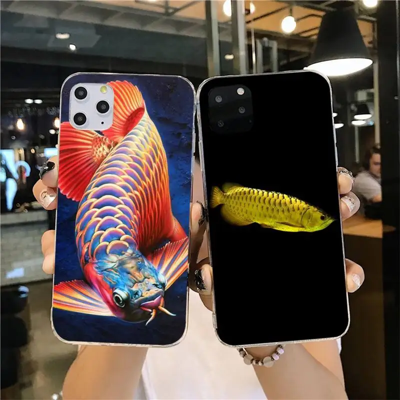 

Colorful Arowana Coque Shell Phone Case for iPhone 11 pro XS MAX 8 7 6 6S Plus X 5S SE 2020 XR cover