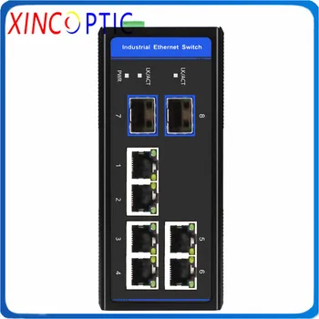 

6x10/100Base-T+2x100Base-X SFP Megabit Managed Industrial Switch,2 155M SFP+6 100M RJ45 Megabit Central Ethernet Switch