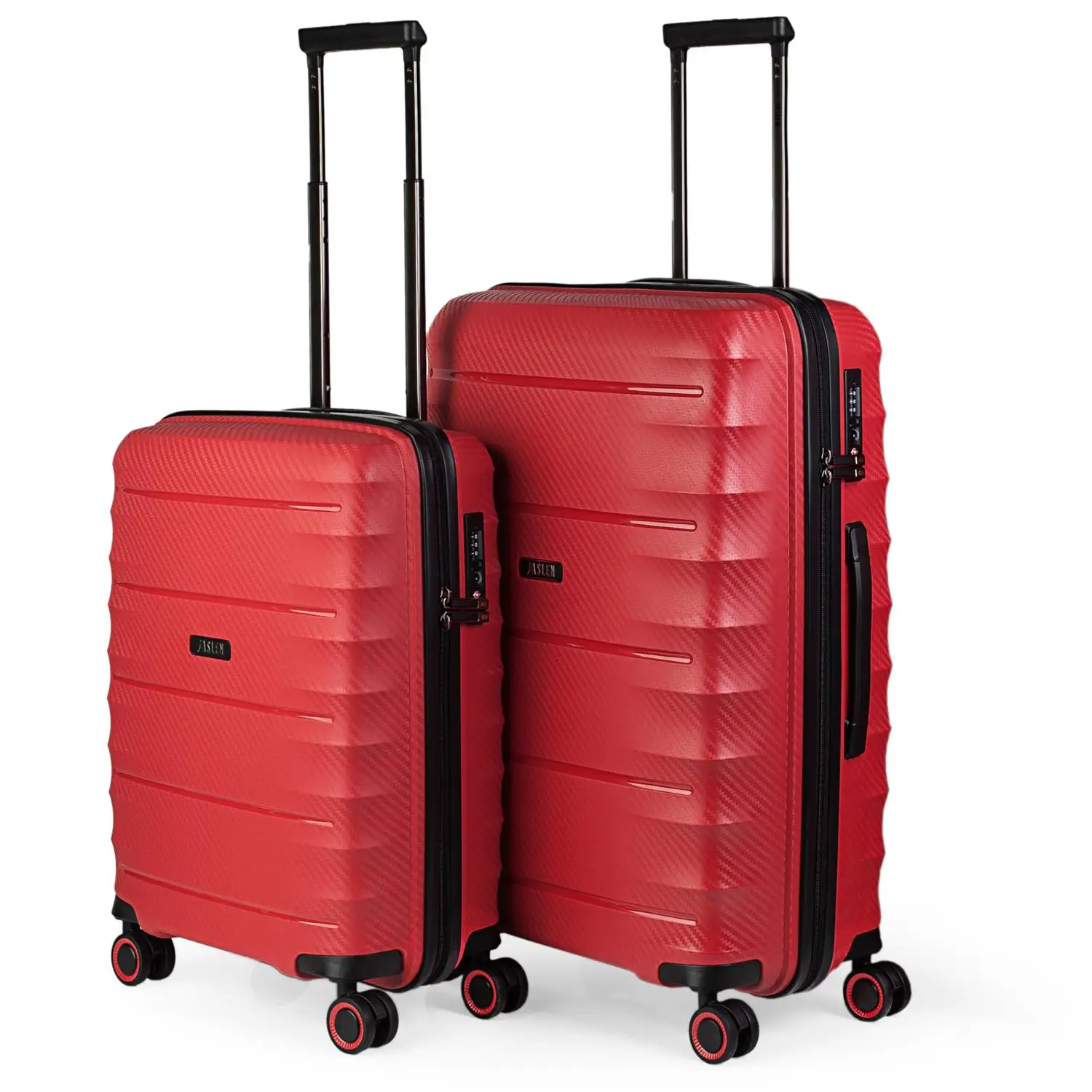 JASLEN DUBLIN набор из 2 чемоданов жесткий грузовик 4 Двойные колеса полипропилен PP. TSA 161015 - Цвет: Красный