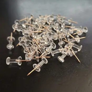 

200PCS Clear Plastic Push Pins Decorative Colored Map Thumb Tacks with Steel for Bulletin Cork Board and DIY Craft Home Office U