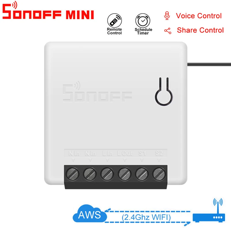 

Sonoff MINI DIY Smart Switch Small APP Remote Control Wifi Switch Support An External Switch Alexa Compatible Home Automation