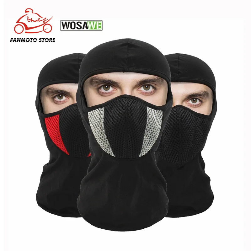 WOSAWE Balaclava Motorcycle Face Mask Moto Helmet Bandana Hood Ski Cycling Neck Full Face Mask