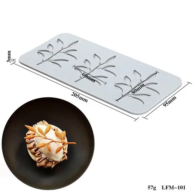 New Leaf Flower Ring Round Fondant Lace Mat Chocolate Mold DIY Baking Decoration Molecular Cuisine Printing Silicone Mold Style 4