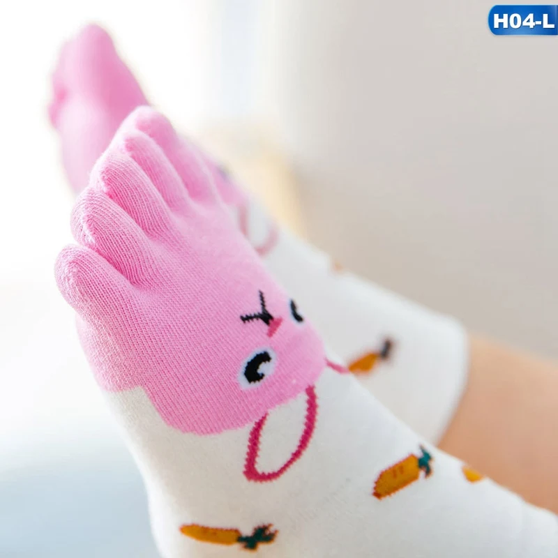 Kawaii/Детские носки хлопковые носки с животными для мальчиков и девочек дешевые носки для детей носок с пятью пальцами От 3 до 7 лет/От 7 до 12 лет