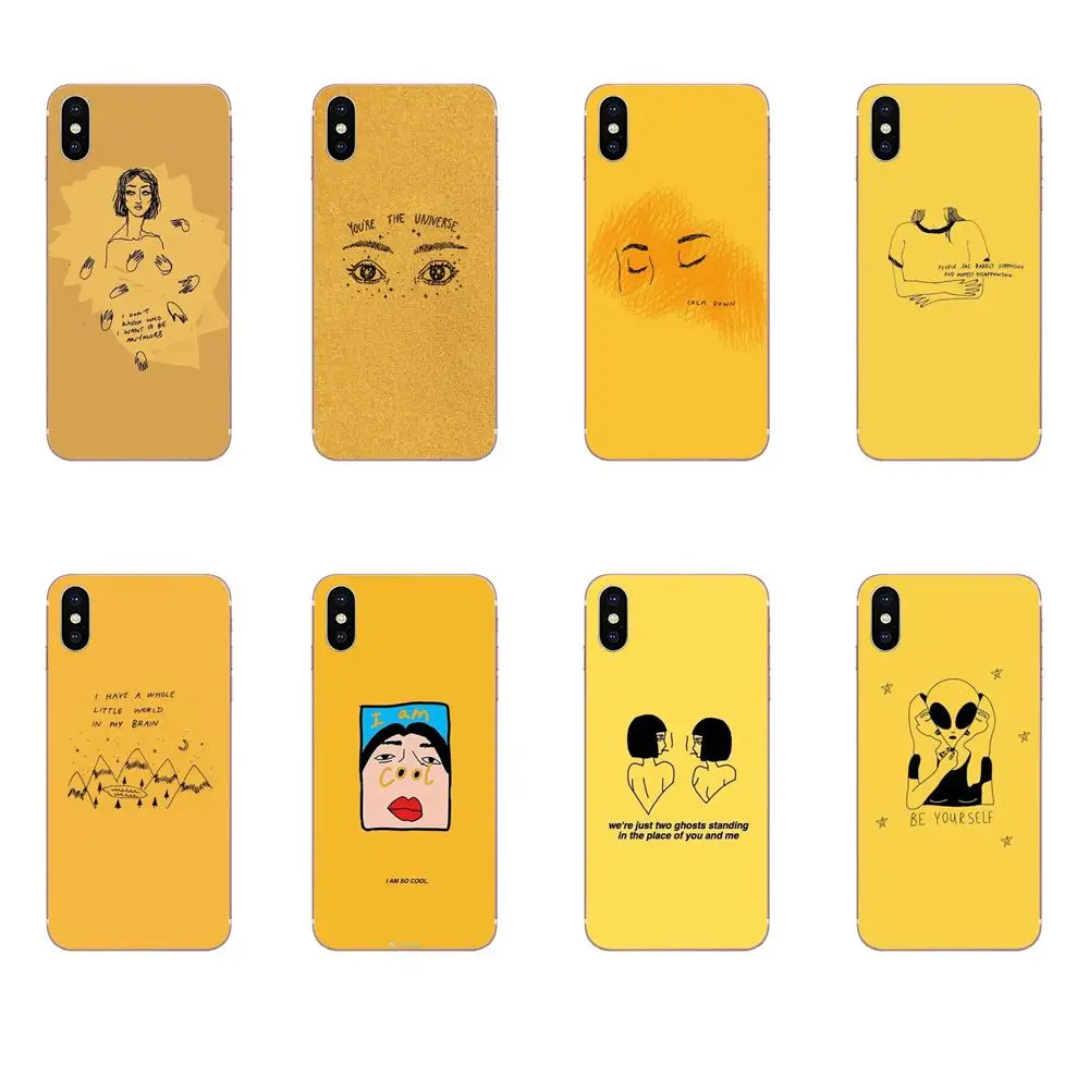 Милый простой Doodle на желтом фоне для LG G3 G4 G5 G6 G7 K4 K7 K8 K10 K40 K50 Q6 Q60 V10 V20 V30 V40 Nexus 5 5X 2017 |