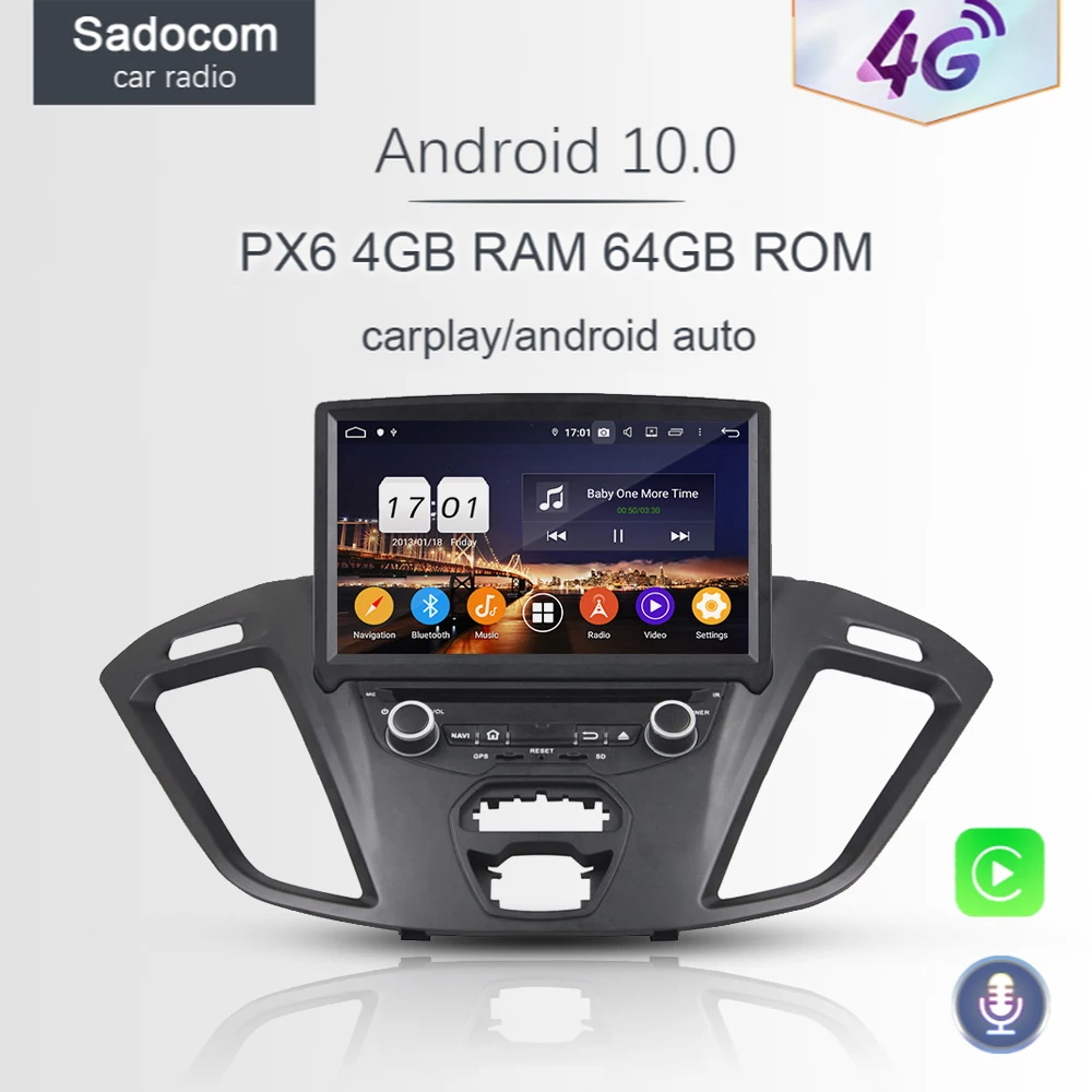 Автомобильный DVD плеер 8 дюймов 720P PX6 DSP IPS Android 10 0 6 ядер 4 ГБ 64 радио GPS RDS