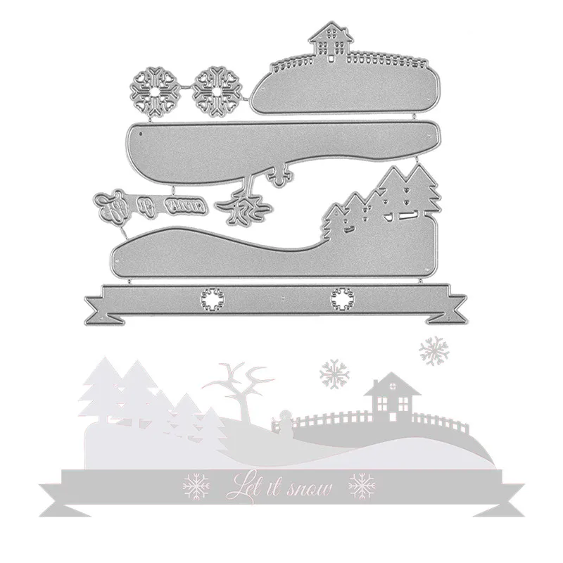 

DiyArts Tree Dies House Metal Cutting Dies New 2019 for Card Making Scrapbooking Dies Embossing Stencil Scenery Dies