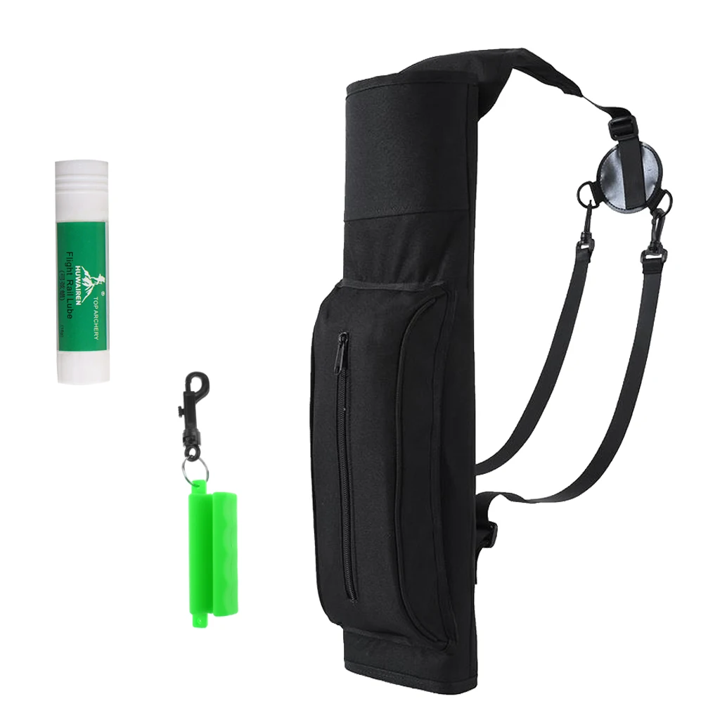 

Archery Deluxe Oxford Fabric Back Arrow Quiver Hunting Target Arrow Quiver with Arrow Puller and Bow String Lube Wax