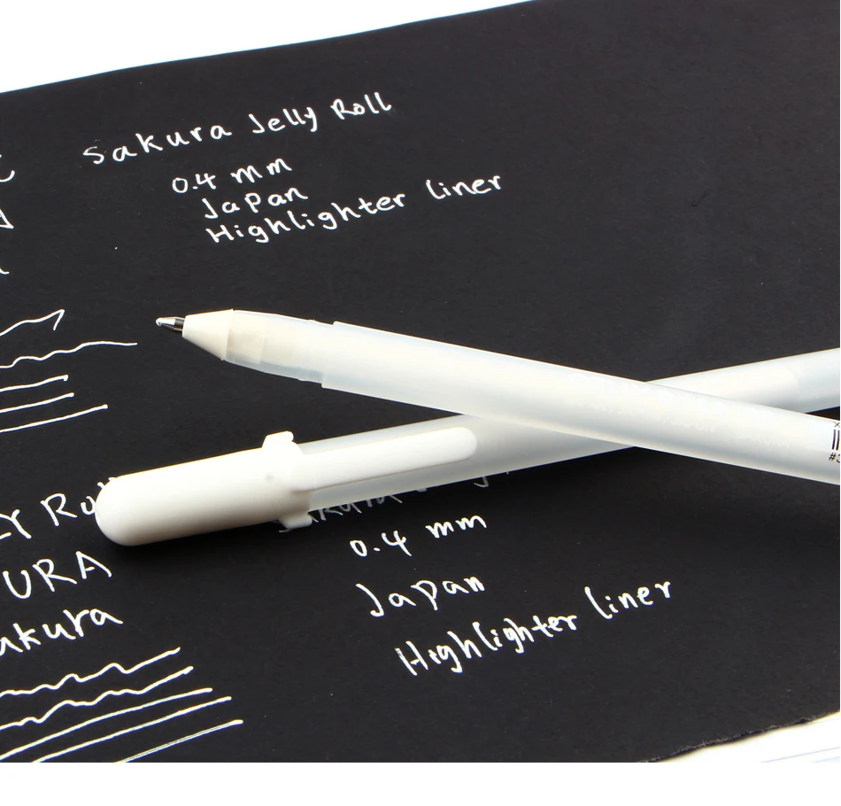 Japan Imported Jelly Roll 0.8Mm White Gel Pen Highlight Liner For Art Marker Design Comic/Manga Painting Supplies Free Shipping. 