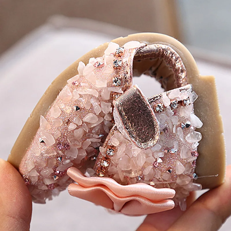 Baby Shoes Kids Shoes Children Sandals Kids Sandals Children Princess Shoes Baby Girls Flat Bling Leather Sandals Fashion Sequin Soft Kids Dance Party Sparkly Shoes A986