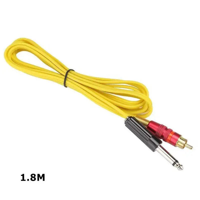 Изогнутым наконечником 22 AWG Медь трубопровода тканый нейлоновый ремешок Интерфейс прочный для прямо RCA Интерфейс вставка татуировки Conversion Kit - Цвет: Цвет: желтый