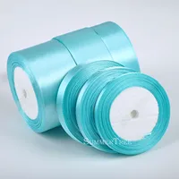 1 Roll Turquoise 25yards 6mm – 50mm Satin Ribbon Sash Gift Bow Handmade DIY Craft Wedding Party Supply Banquet Decoration